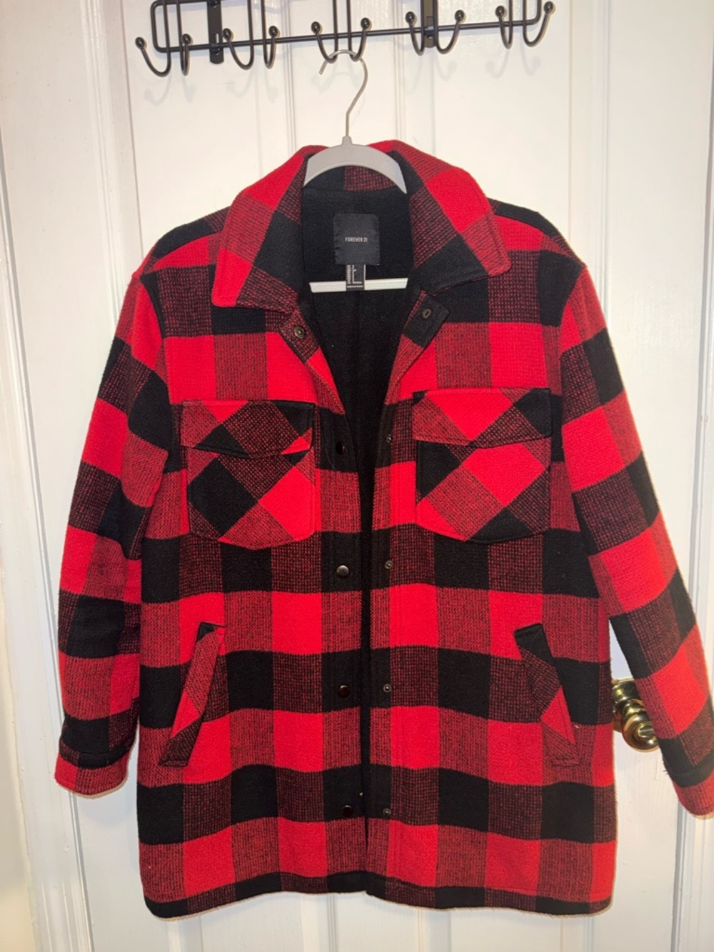 Forever 21 Red and Black Plaid Shacket